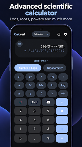 Scientific calculator: algebra, logs and powers